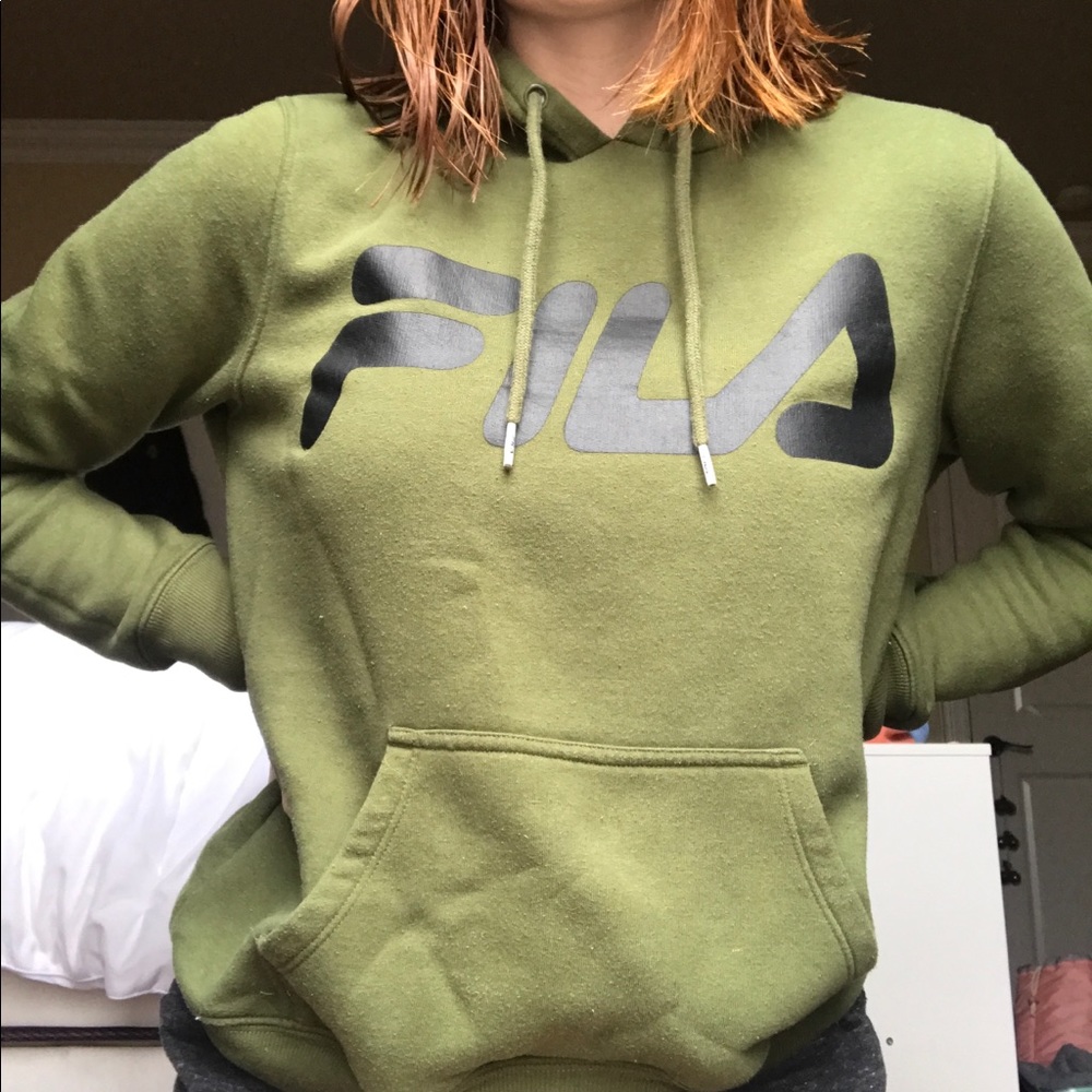 Army green Fila sweatshirt